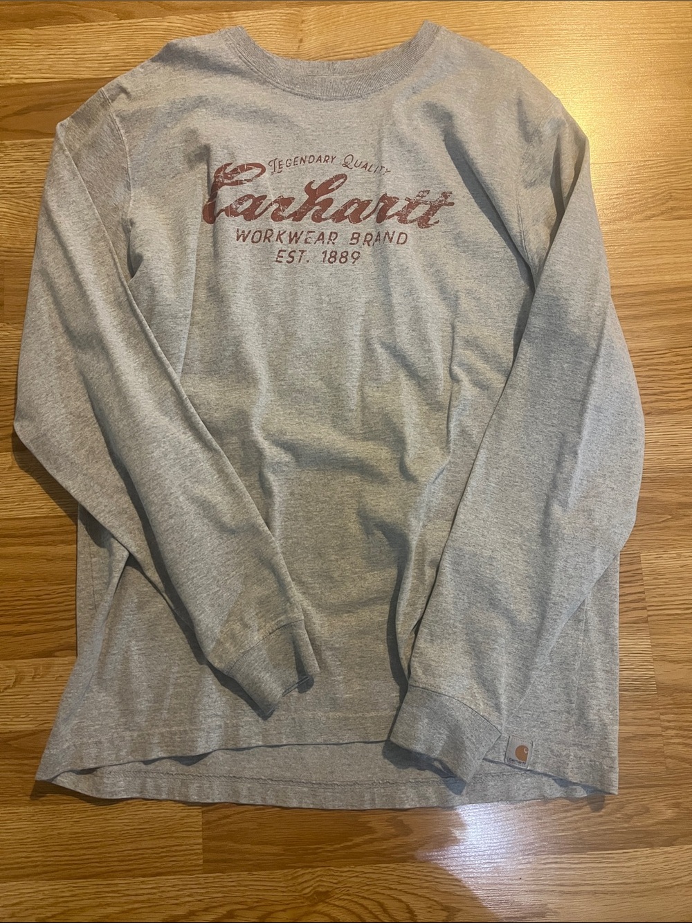 Carhartt Gray Crewneck Sweatshirt with Red Logo